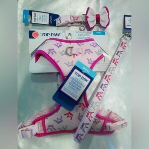 Top Paw Pink Princess Harness, Collar and Leash Set (S)